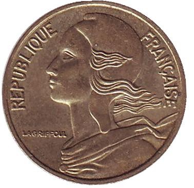 Монета 5 сантимов. 1998 год, Франция.