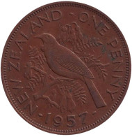 Монета 1 пенни, 1957 год, Новая Зеландия. Новозеландский туи. Монета 1 пенни, 1957 год, Новая Зеландия. Новозеландский туи.