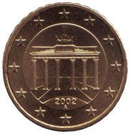 Монета 10 центов. 2002 год (А), Германия. Монета 10 центов. 2002 год (А), Германия.