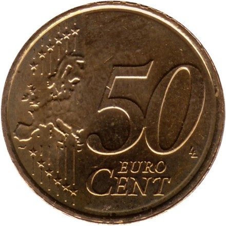 Монета 50 центов. 2008 год, Нидерланды. Монета 50 центов. 2008 год, Нидерланды.