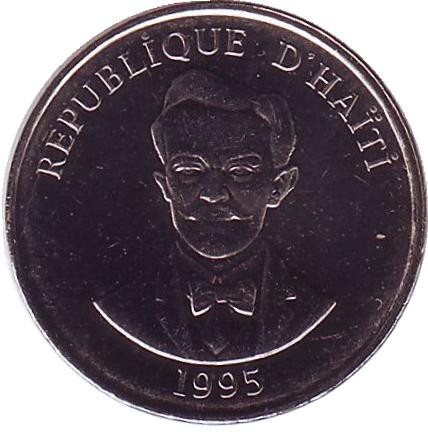 Монета 5 сантимов. 1995 год, Гаити. Шарлемань Перальт - национальный герой.