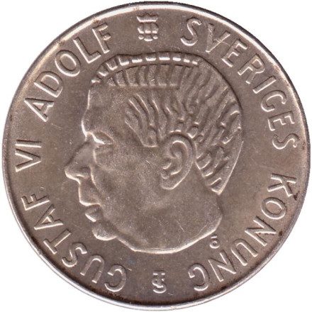 Монета 5 крон. 1954 год, Швеция.