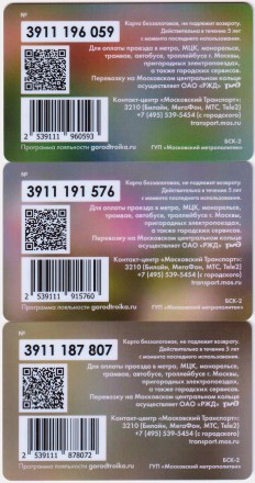 Комплект из 3-х электронных карт "Тройка". 2019 год. Россия, Москва. Художник Екатерина Нешкова. Цветы.