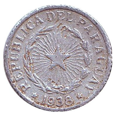 Монета 50 сентаво. 1938 год, Парагвай.