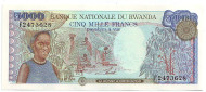 Банкнота 5000 франков. 1988 год, Руанда.