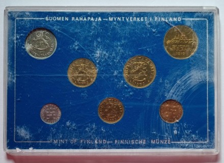 Набор монет Финляндии (7 шт), 1973 год, Финляндия. (в банковской упаковке) 