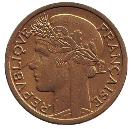 Монета 1 франк. 1944 год, Французская Западная Африка. Монета 1 франк. 1944 год, Французская Западная Африка.