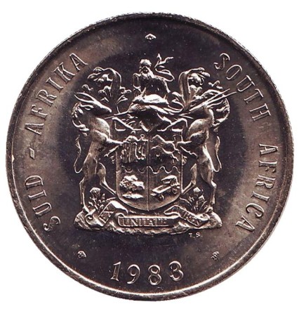 Монета 1 ранд. 1983 год, ЮАР. UNC. Газель. Монета 1 ранд. 1983 год, ЮАР. UNC. Газель.