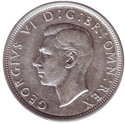 Монета 1/2 кроны. 1937 год, Великобритания. Монета 1/2 кроны. 1937 год, Великобритания.