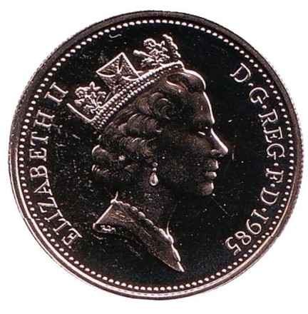 Монета 5 пенсов. 1985 год, Великобритания. BU. Монета 5 пенсов. 1985 год, Великобритания. BU.