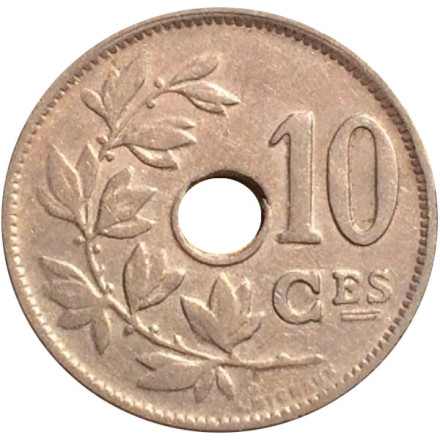 Монета 10 сантимов. 1921 год, Бельгия. (Belgique)