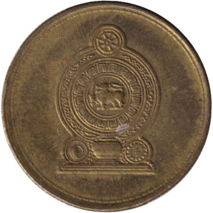 Монета 1 рупия. 2005 год, Шри-Ланка. Монета 1 рупия. 2005 год, Шри-Ланка.