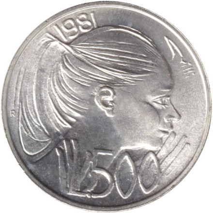 Монета 500 лир. 1981 год, Сан-Марино. Мир.