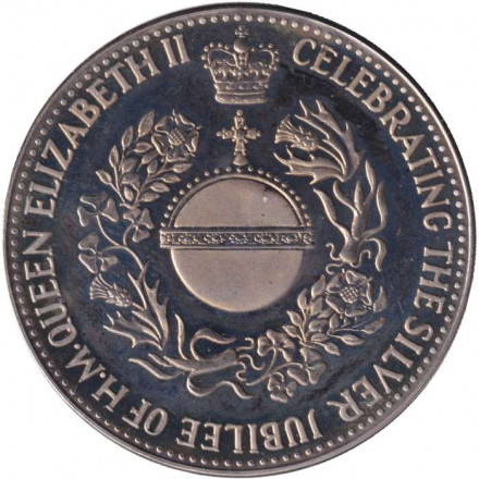 Памятная медаль. 1977 год, Великобритания. Серебряный юбилей правления королевы Елизаветы II.