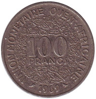 Монета 100 франков. 1969 год, Западные Африканские Штаты.