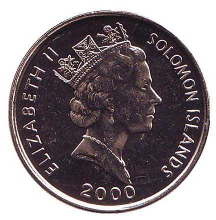 Монета 10 центов. 2000 год, Соломоновы острова. Мифическое существо, дух моря - Нгориеру.