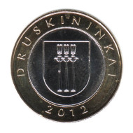 Монета 2 лита, 2012 год, Литва. Друскининкай. Курорты Литвы. Монета 2 лита, 2012 год, Литва. Друскининкай. Курорты Литвы.