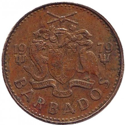 Монета 5 центов. 1979 год, Барбадос. Маяк. Монета 5 центов. 1979 год, Барбадос. Маяк.