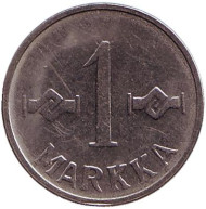 Монета 1 марка. 1958 год, Финляндия. Монета 1 марка. 1958 год, Финляндия.