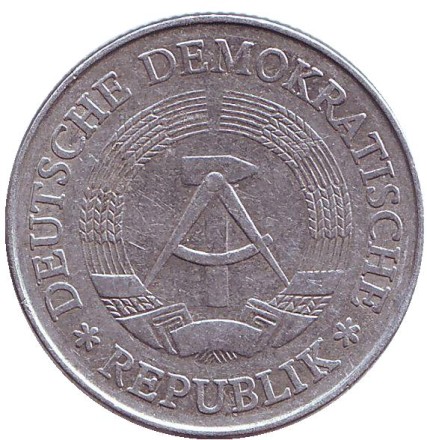 Монета 2 марки. 1977 год (A), ГДР. Монета 2 марки. 1977 год (A), ГДР.