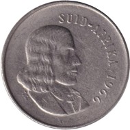 Монета 5 центов. 1966 год, Южная Африка. (Suid Afrika). Африканская красавка.