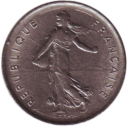 Монета 5 франков. 1970 год, Франция. Монета 5 франков. 1970 год, Франция.