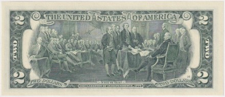 Банкнота 2 доллара. 2017 год, США. "L" - Сан-Франциско. P-W545. Банкнота 2 доллара. 2017 год, США. "L" - Сан-Франциско. P-W545.