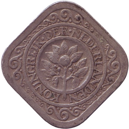 Монета 5 центов. 1913 год, Нидерланды Монета 5 центов. 1913 год, Нидерланды