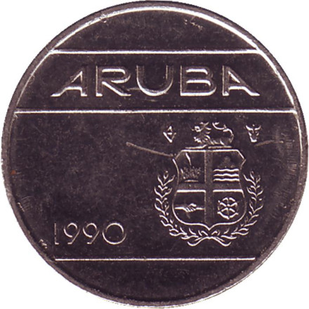 Монета 10 центов. 1990 год, Аруба. Из обращения.