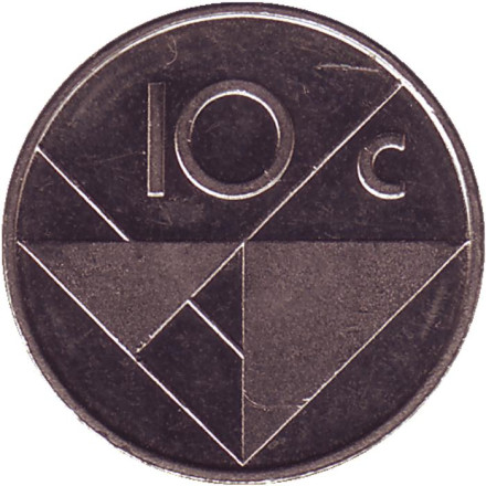 Монета 10 центов. 1990 год, Аруба.