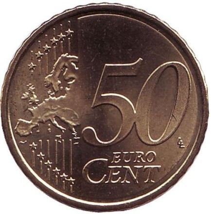 Монета 50 центов. 2018 год, Испания. Монета 50 центов. 2018 год, Испания.