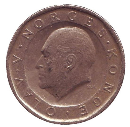 Монета 10 крон. 1985 год, Норвегия.