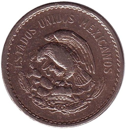 Монета 10 сентаво. 1946 год, Мексика.