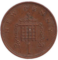 Монета 1 пенни. 1973 год, Великобритания. Монета 1 пенни. 1973 год, Великобритания.