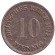 Монета 10 пфеннигов. 1912 год (G), Германская империя. Монета 10 пфеннигов. 1912 год (G), Германская империя.