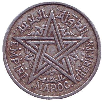 Монета 1 франк. 1951 год, Марокко. VF Монета 1 франк. 1951 год, Марокко. VF