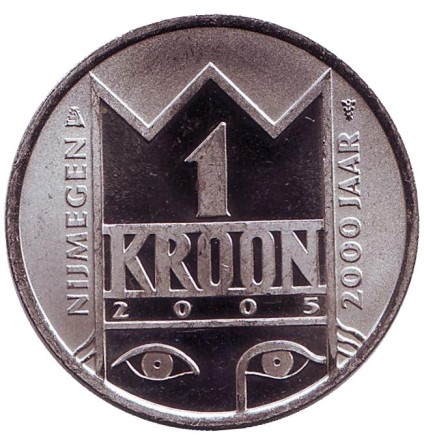 2000 лет Неймегену. Бургундский траур. Памятный жетон. 1 крона, 2005 год, Нидерланды.