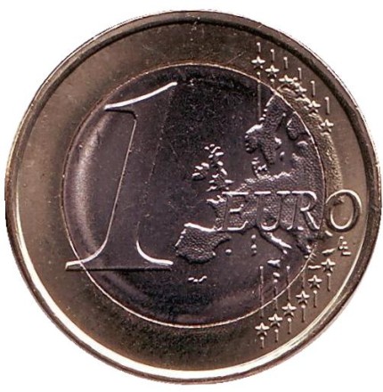 Монета 1 евро. 2008 год, Люксембург. Монета 1 евро. 2008 год, Люксембург.