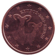 Монета 5 центов. 2009 год, Кипр. Монета 5 центов. 2009 год, Кипр.