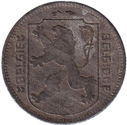 Монета 1 франк. 1942 год, Бельгия. (Belgie-Belgique)