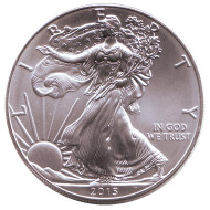 Монета 1 доллар, 2015 год, США. Шагающая свобода.