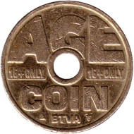 Age coin. 16+ only. Возрастной контроль. BTVA. Торговый жетон для покупки табачной продукции. Бельгия.