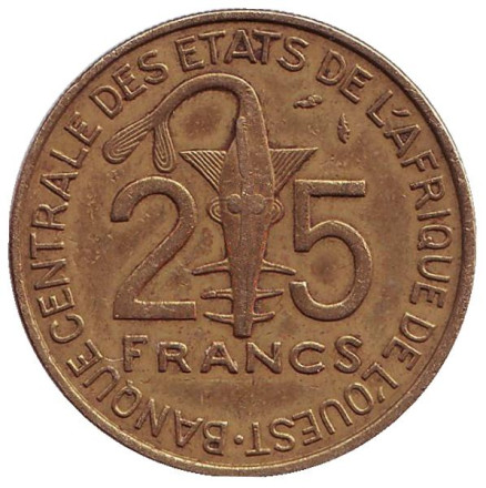 Монета 25 франков. 1981 год, Западные Африканские Штаты.