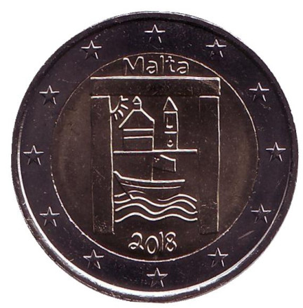 Монета 2 евро. 2018 год, Мальта. Культурное наследие.
