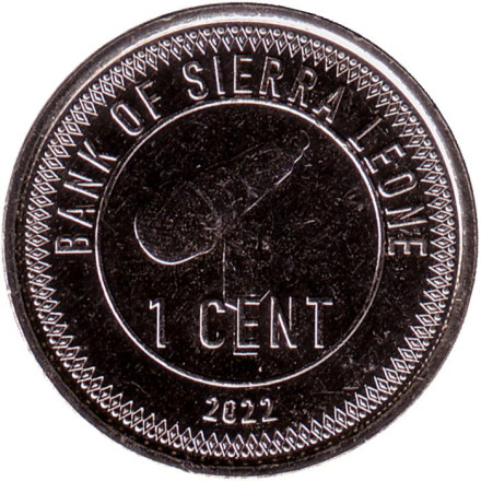 Монета 1 цент. 2022 год, Сьерра-Леоне. Сулай Абу Баккар.