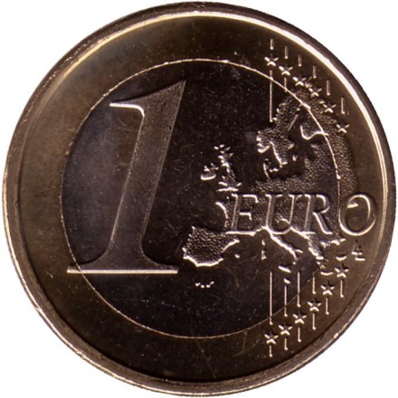 Монета 1 евро. 2008 год, Нидерланды.