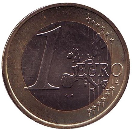 Монета 1 евро. 2003 год (D), Германия.