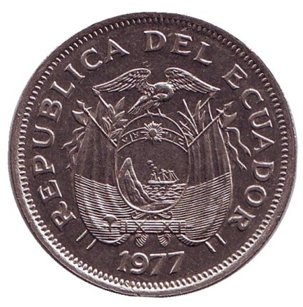 Монета 1 сукре. 1977 год, Эквадор. Антонио Сукре. Монета 1 сукре. 1977 год, Эквадор. Антонио Сукре.