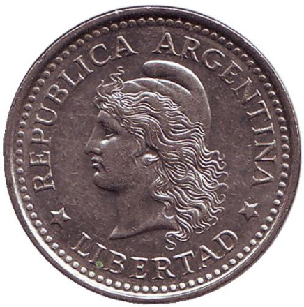 Монета 50 сентаво. 1960 год, Аргентина.