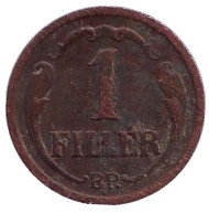 Монета 1 филлер. 1939 год, Венгрия. Монета 1 филлер. 1939 год, Венгрия.